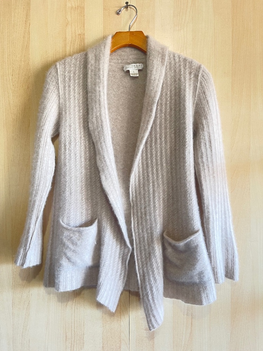 Cashmere Cozy Shawl Collar Open Cardigan Sweater - Light Beige